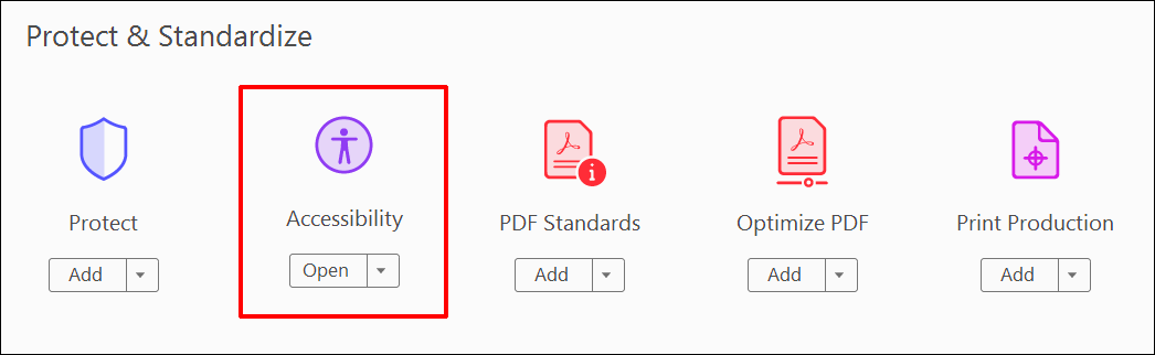 The Accessibility feature in Adobe Acrobat