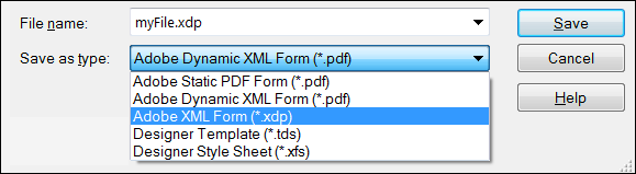 AEM Forms Designer File Formats