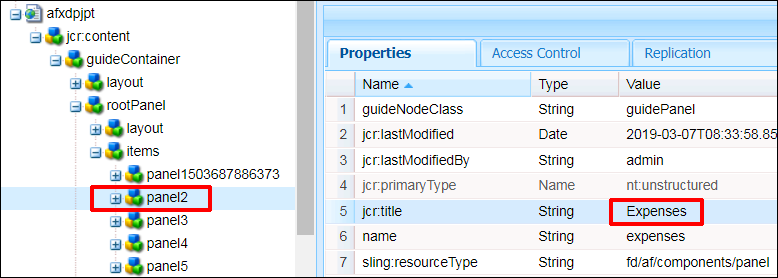 Create Child Panels nodes in CRXDE Lite
